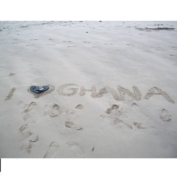 I love Ghana (written in sand)